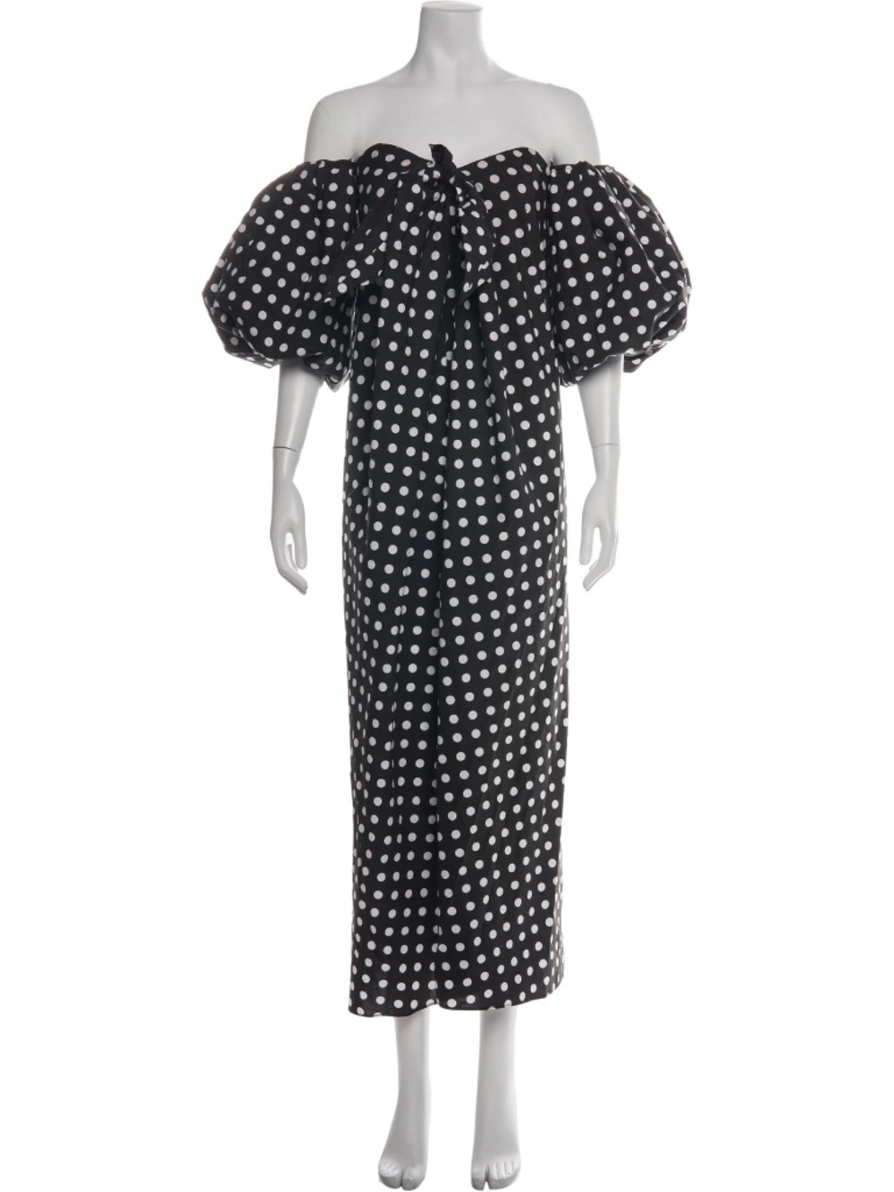 Caroline Constas Reyna Off The Shoulder Maxi Dress in Polka Dot